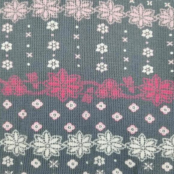 Victorias Secret Thermal Henley PJ Set Small Gray Pink White Waffle Knit Pajamas - Picture 9 of 13